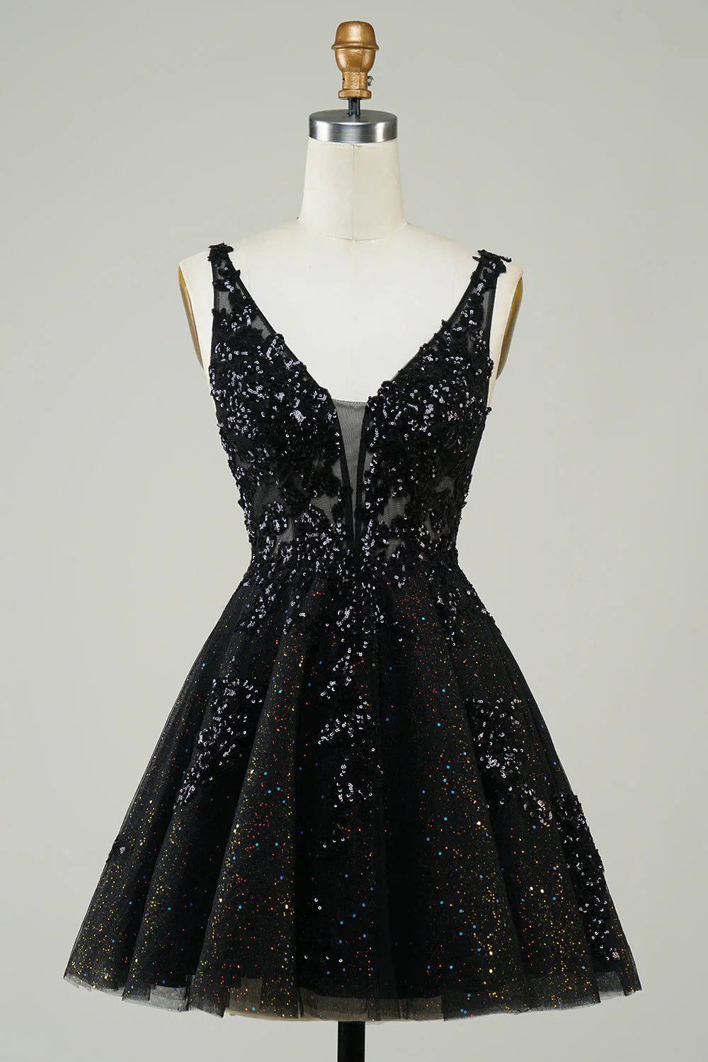 A Line Glitter Orange Homecoming Dress Party Dress with Sequins - Image 6