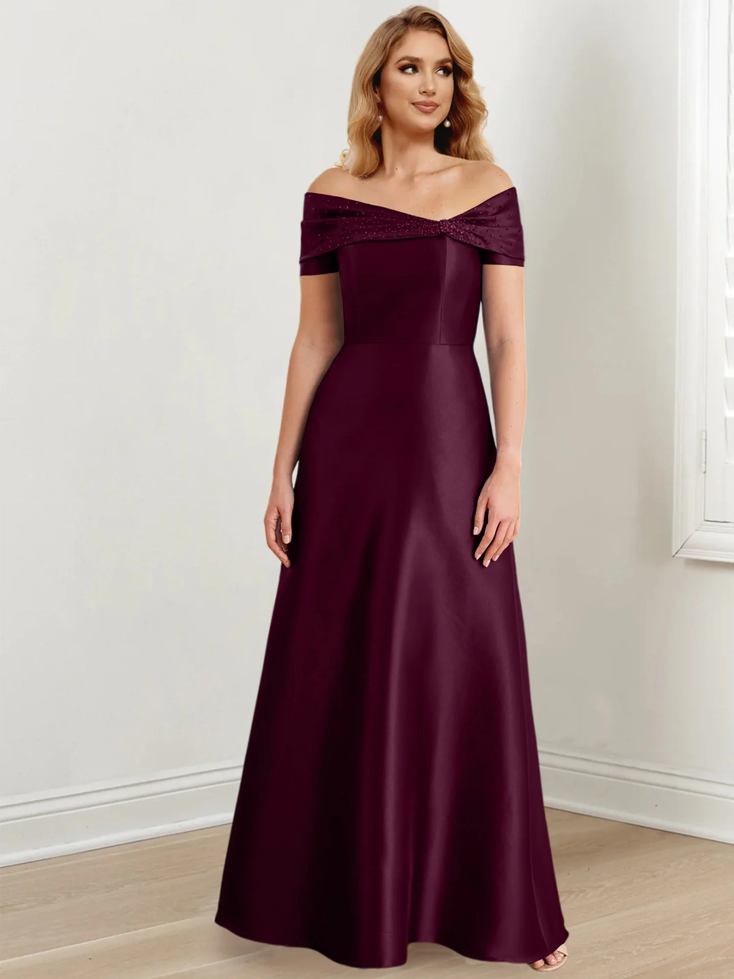 A-Line/Princess Off-the-Shoulder Floor-Length Mother of the Bride Dresses - Image 137