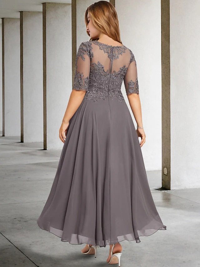A-Line/Princess Scoop Tea-Length Mother of the Bride Dresses - Image 2
