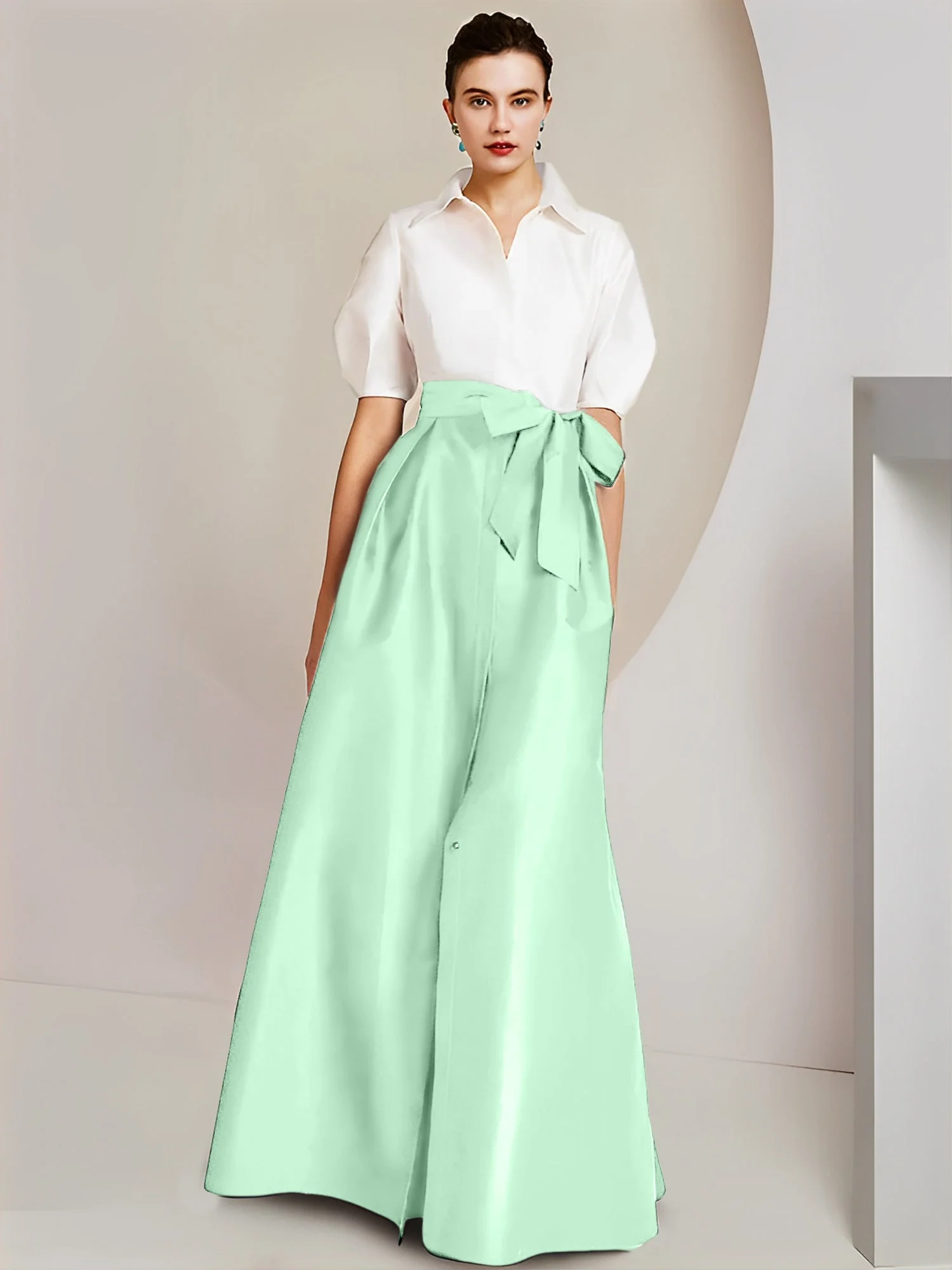 A-Line/Princess Shirt Collar Short Sleeves 2 pieces Mother Of The Bride Dresses - Image 109