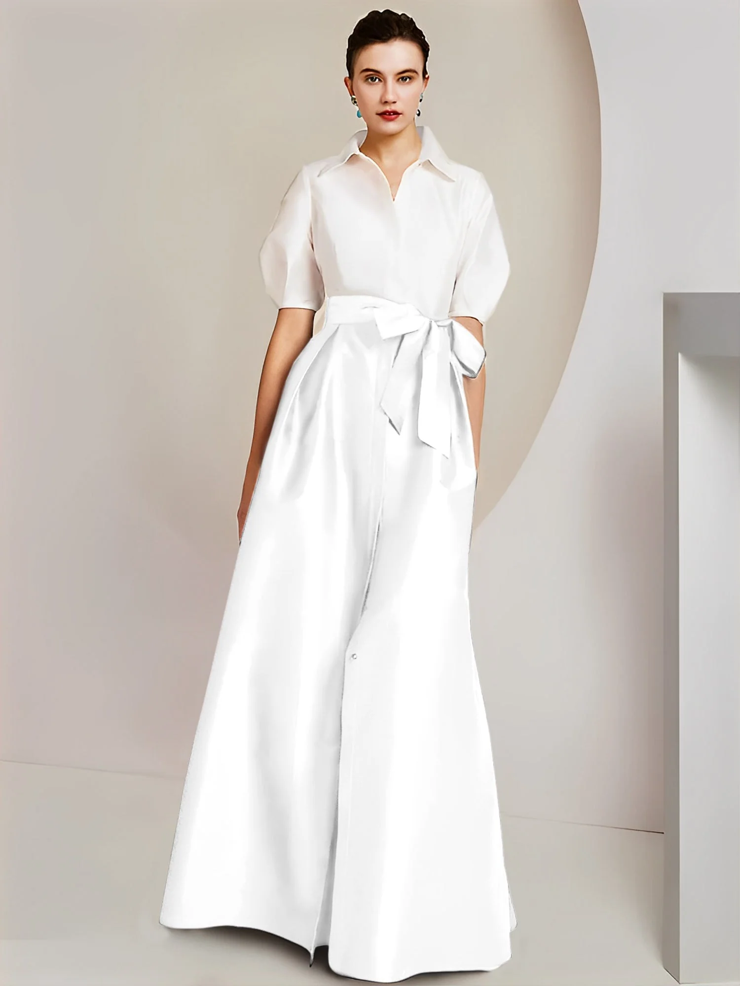 A-Line/Princess Shirt Collar Short Sleeves 2 pieces Mother Of The Bride Dresses - Image 137