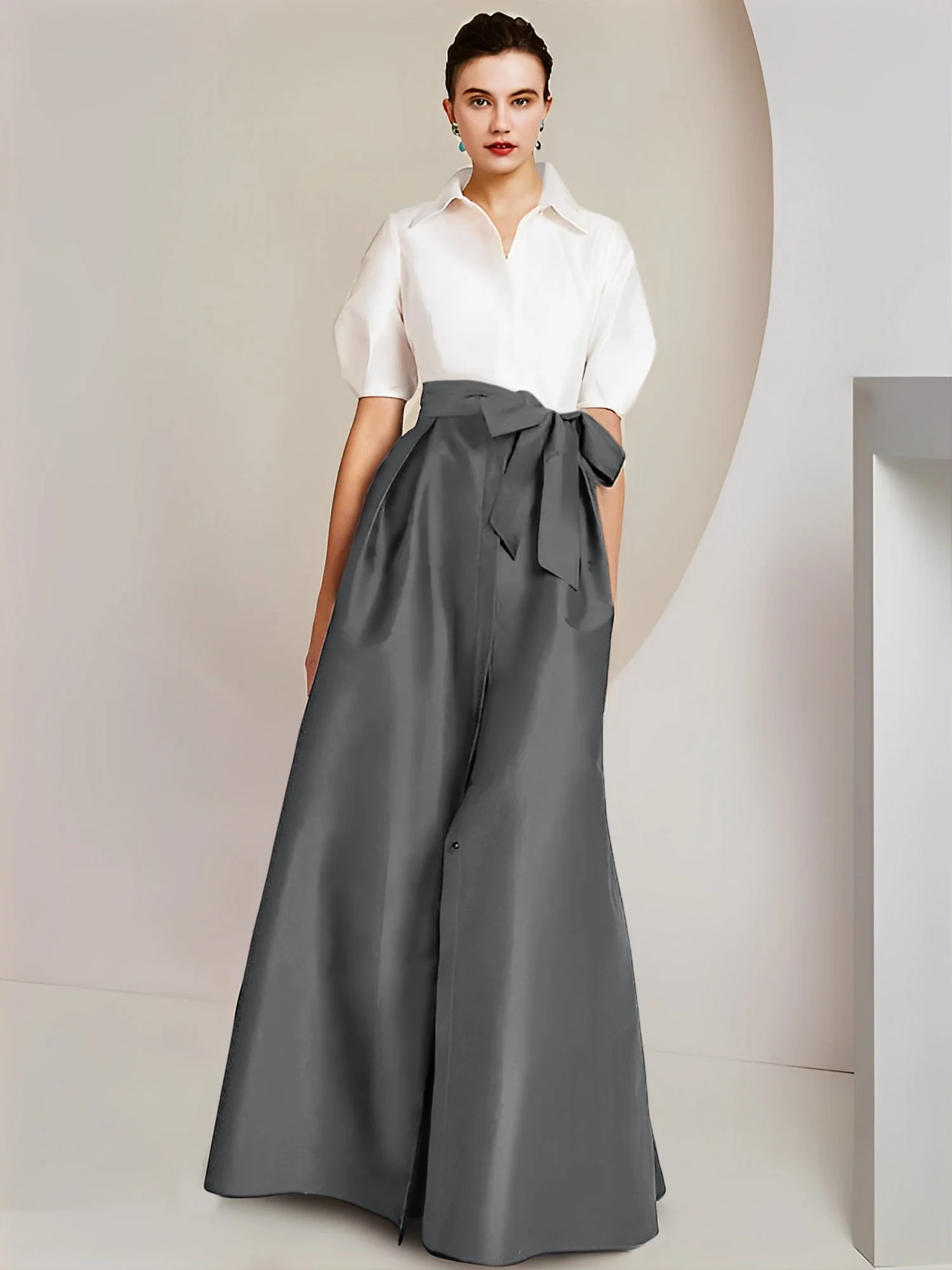 A-Line/Princess Shirt Collar Short Sleeves 2 pieces Mother Of The Bride Dresses - Image 26