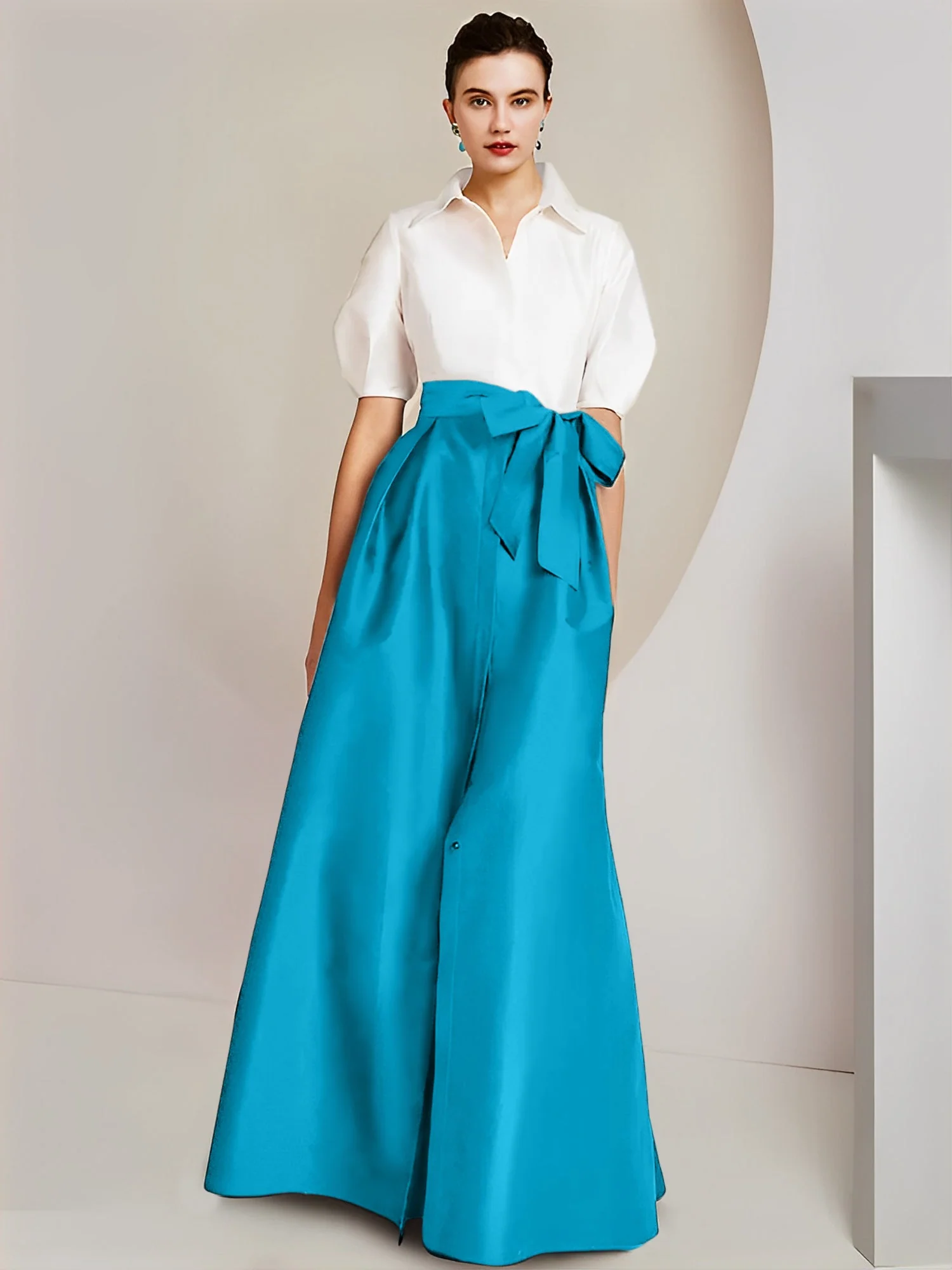A-Line/Princess Shirt Collar Short Sleeves 2 pieces Mother Of The Bride Dresses - Image 45