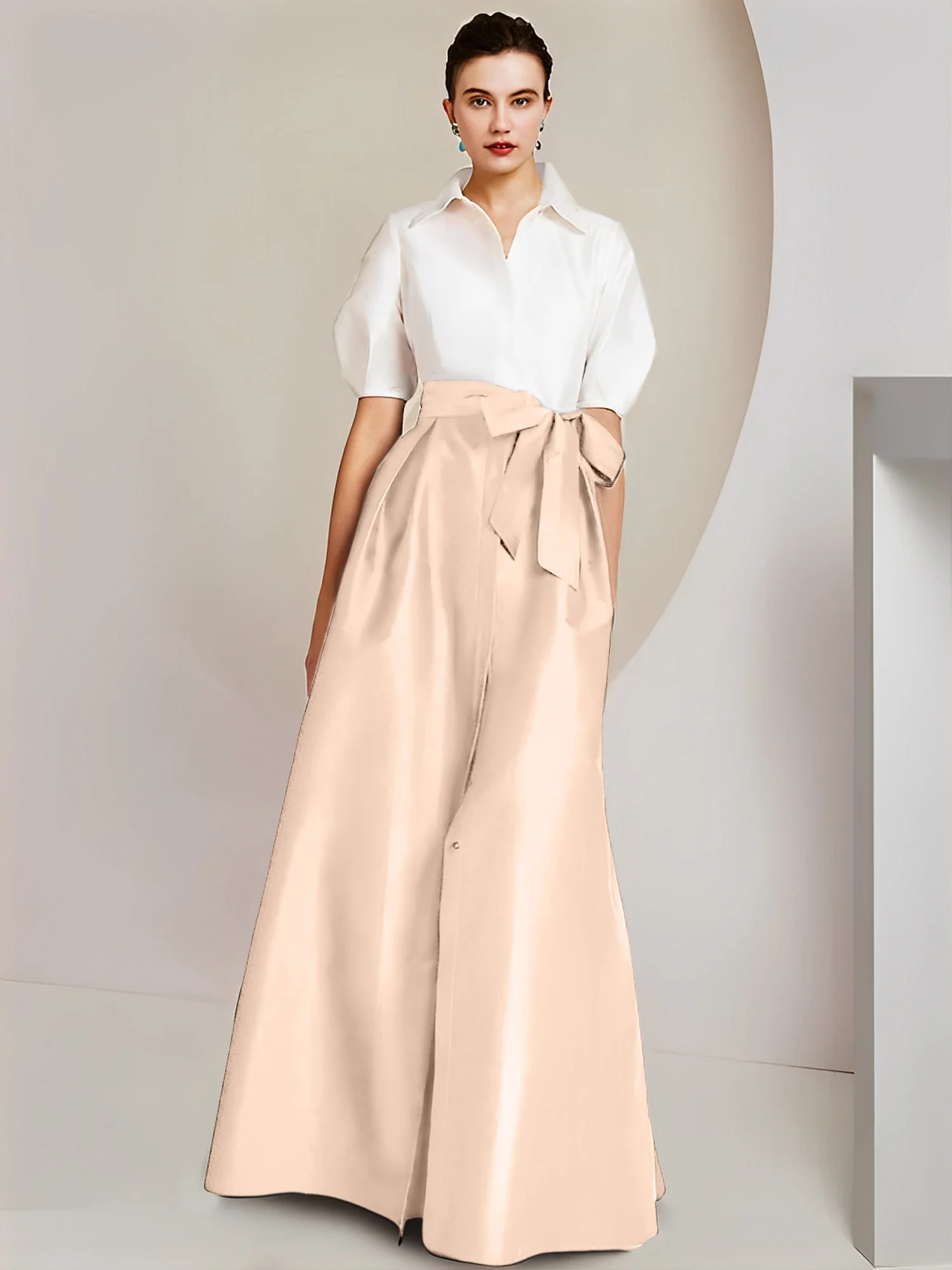 A-Line/Princess Shirt Collar Short Sleeves 2 pieces Mother Of The Bride Dresses - Image 49