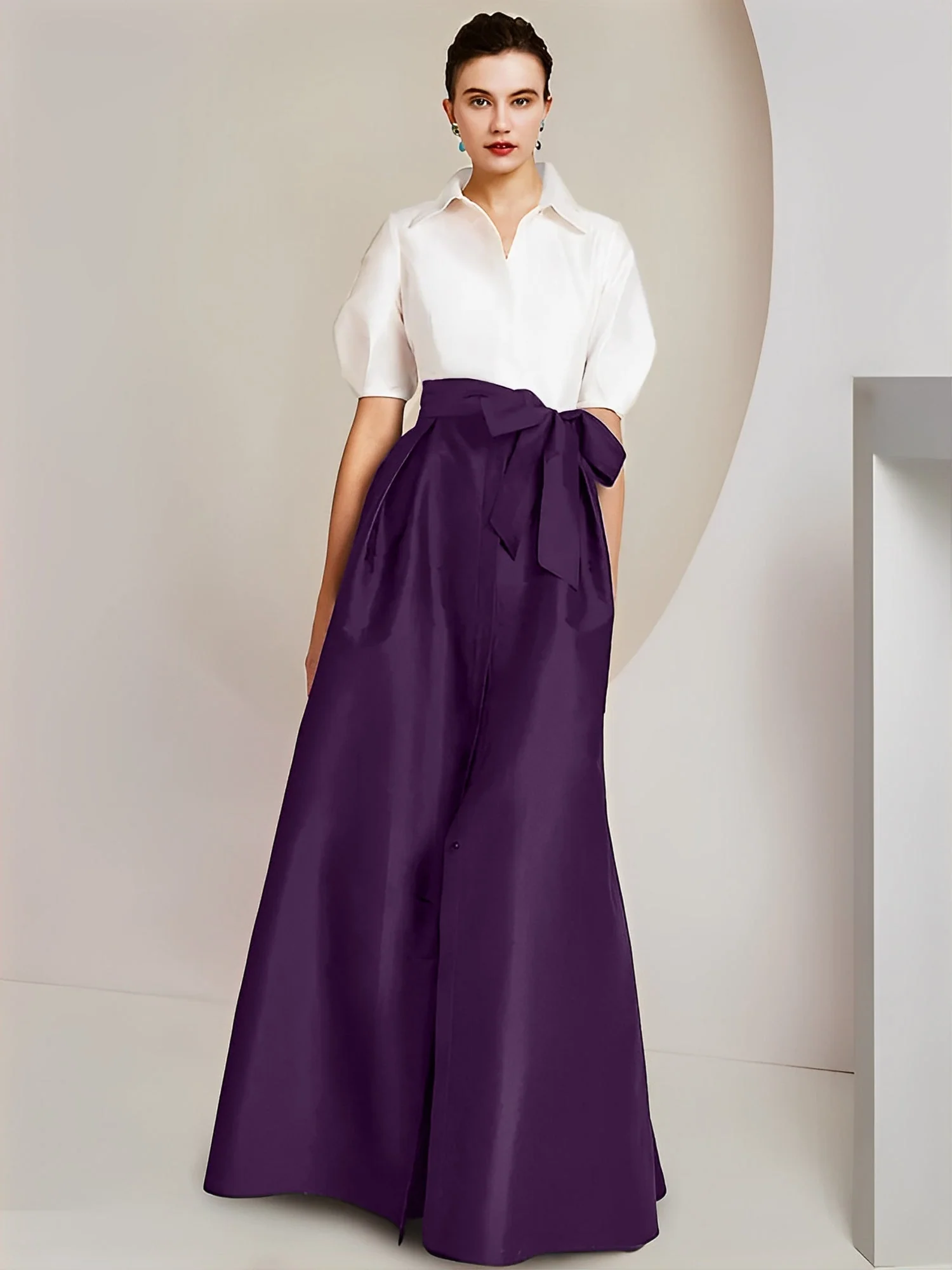 A-Line/Princess Shirt Collar Short Sleeves 2 pieces Mother Of The Bride Dresses - Image 53