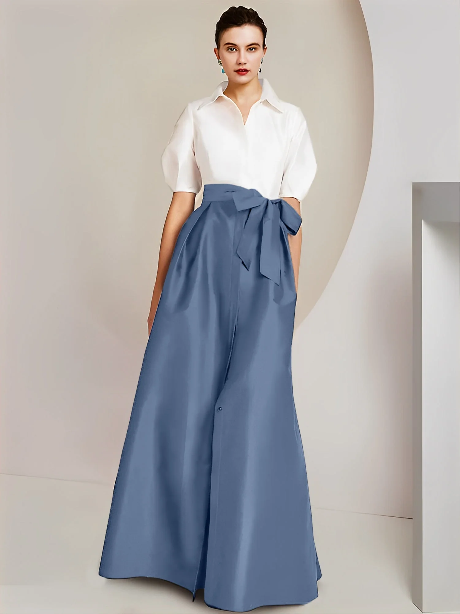A-Line/Princess Shirt Collar Short Sleeves 2 pieces Mother Of The Bride Dresses - Image 64