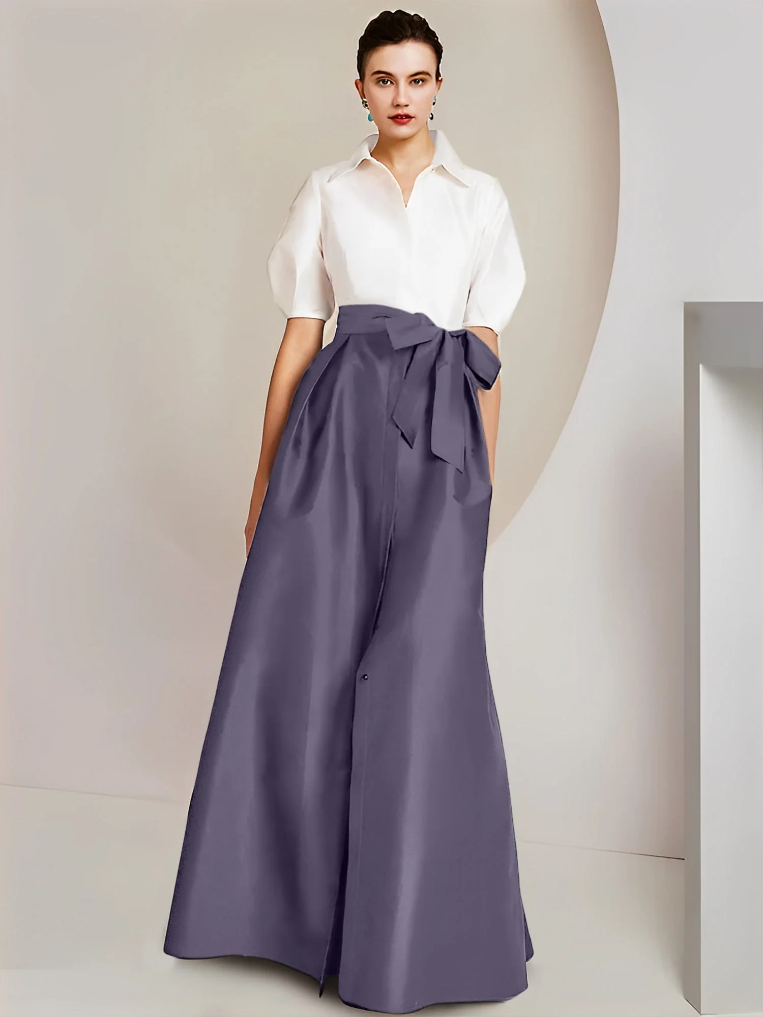 A-Line/Princess Shirt Collar Short Sleeves 2 pieces Mother Of The Bride Dresses - Image 65