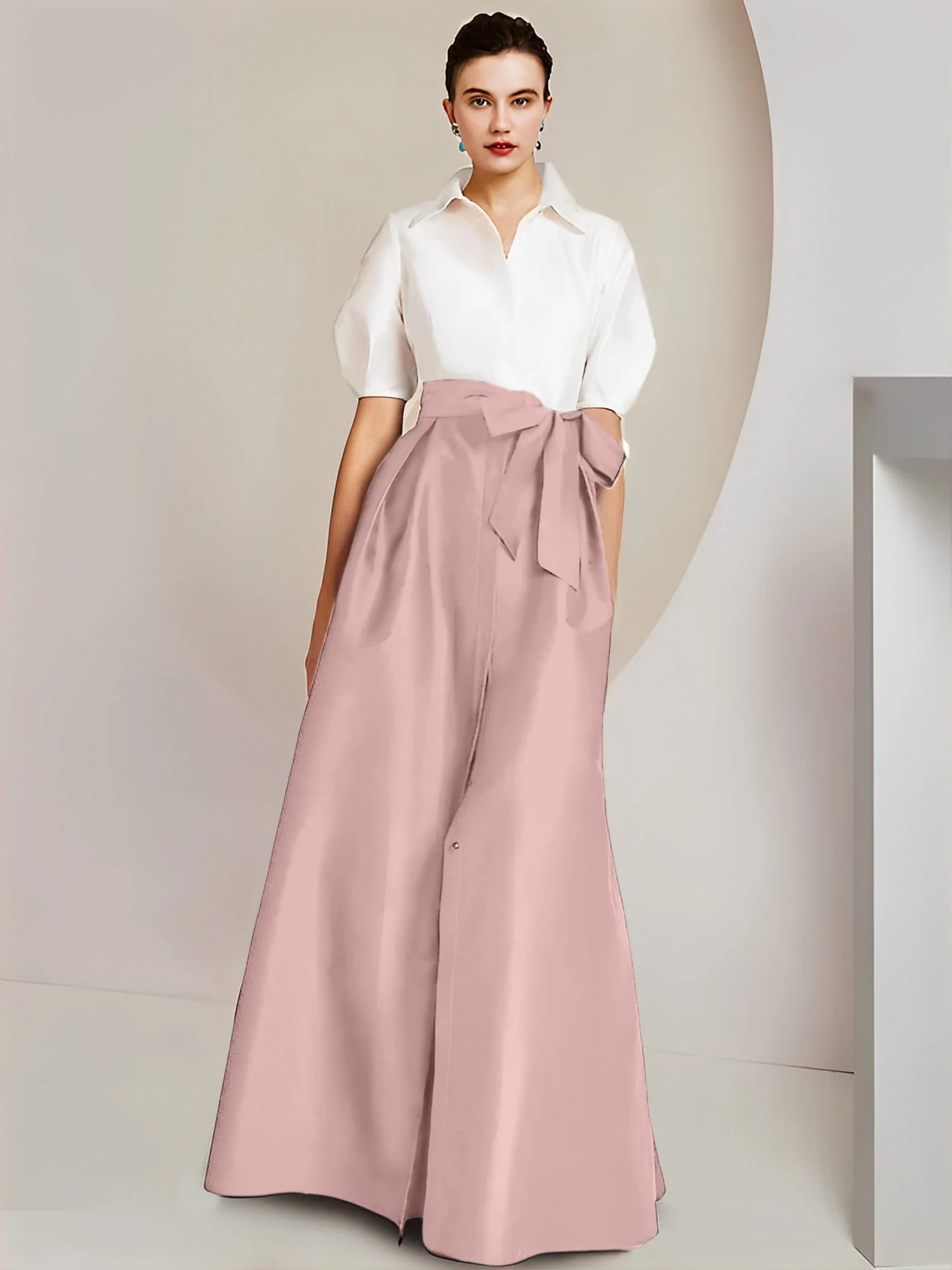 A-Line/Princess Shirt Collar Short Sleeves 2 pieces Mother Of The Bride Dresses - Image 86