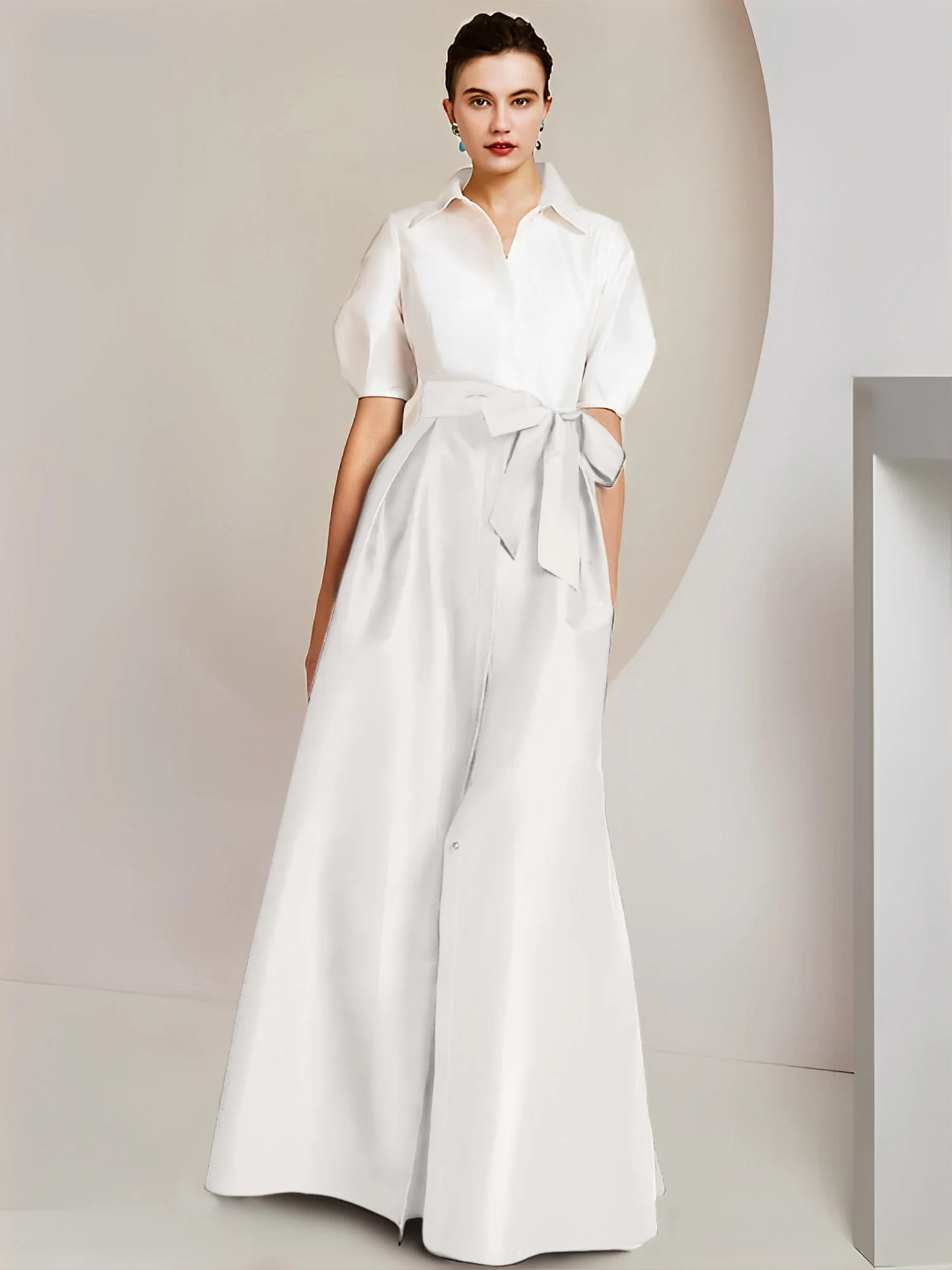 A-Line/Princess Shirt Collar Short Sleeves 2 pieces Mother Of The Bride Dresses - Image 97
