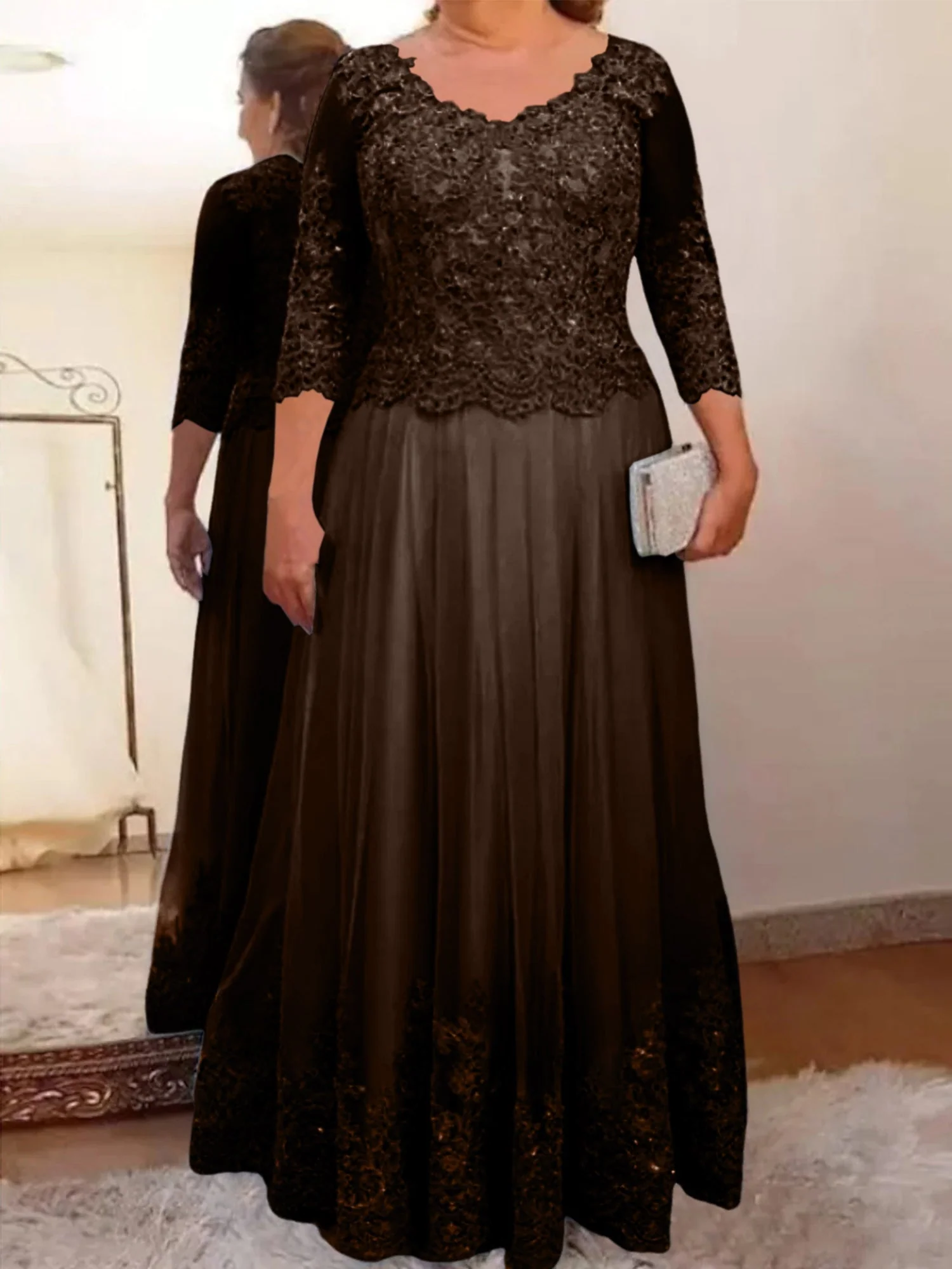 A-Line/Princess Tulle Mother of the Bride Dresses with Applique - Image 16