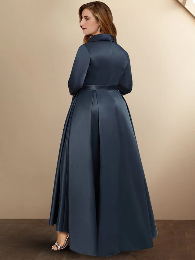 A-Line/Princess V-Neck Asymmetrical Mother of the Bride Dresses - Image 2