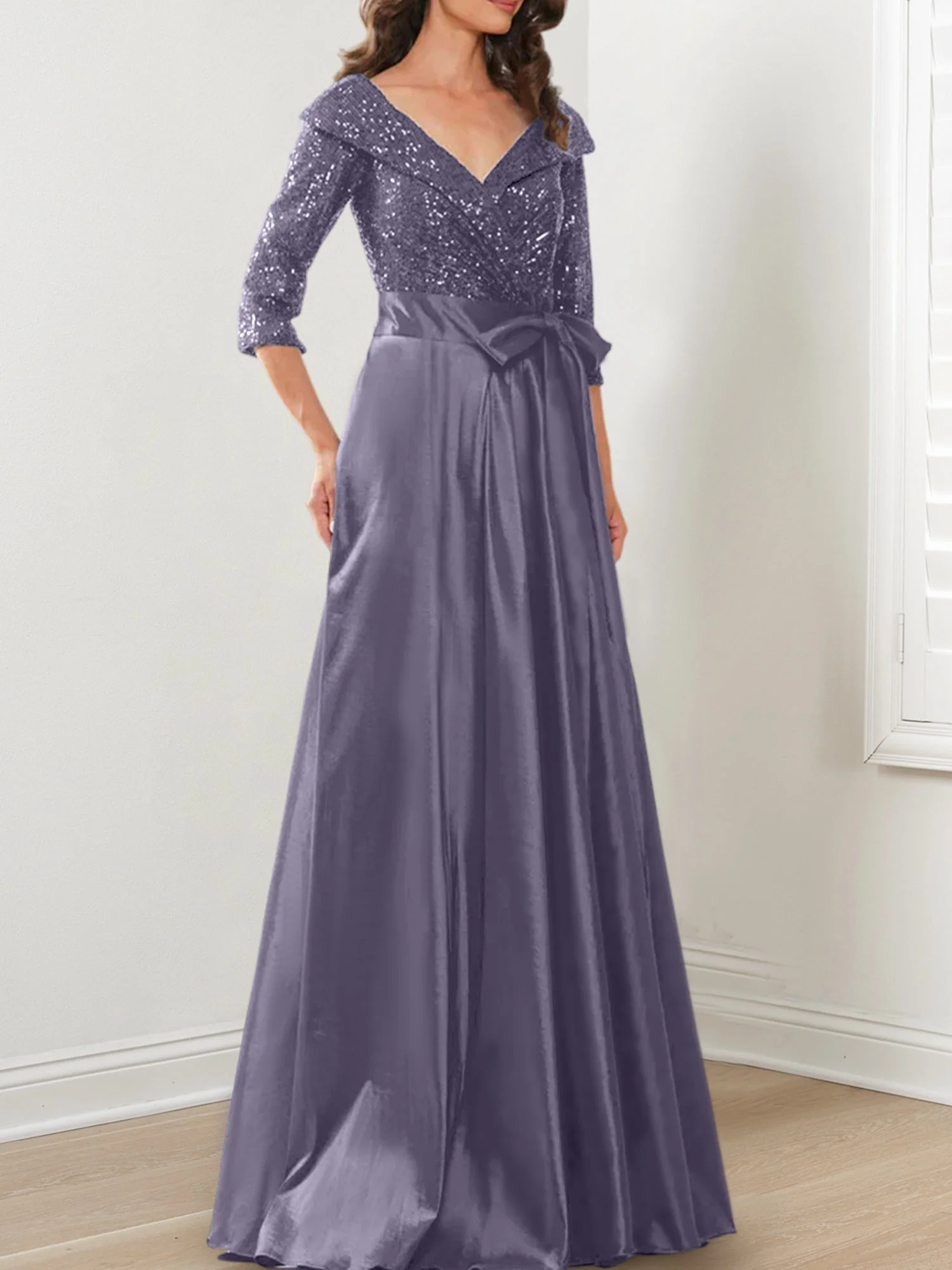 A-Line/Princess V-Neck Floor-Length Mother of the Bride Dresses - Image 133
