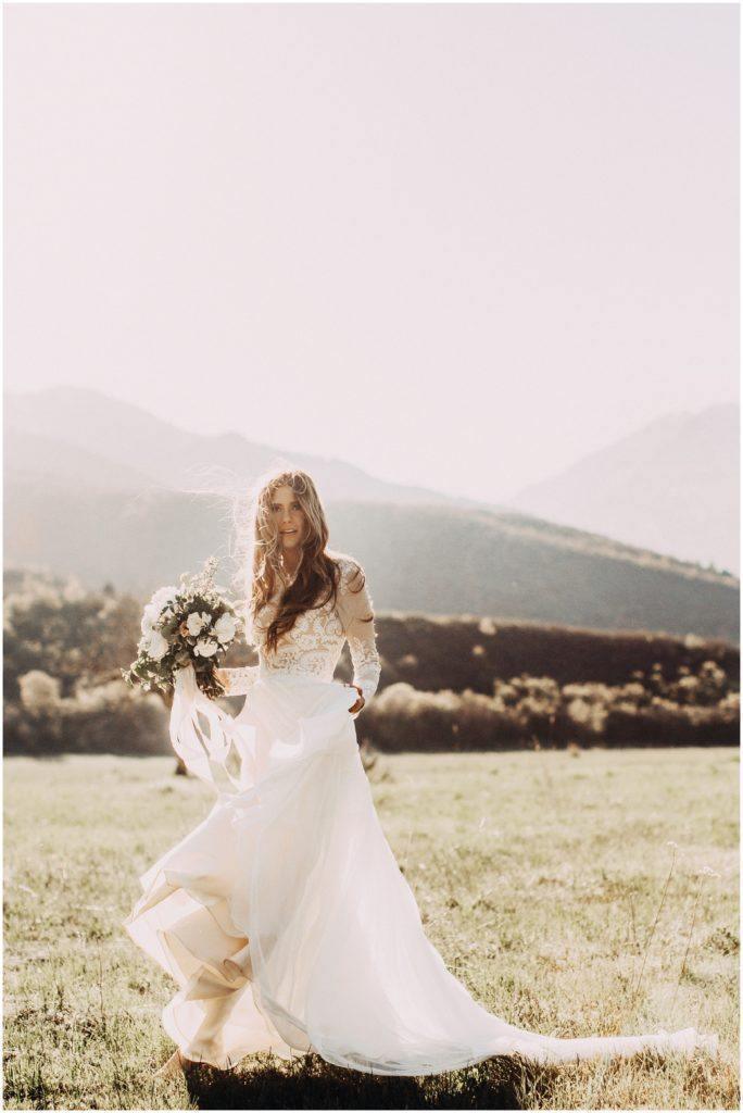 A-line Scoop Lace Wedding Dress Long Sleeve Rustic Wedding Dresses WD521 - Image 10