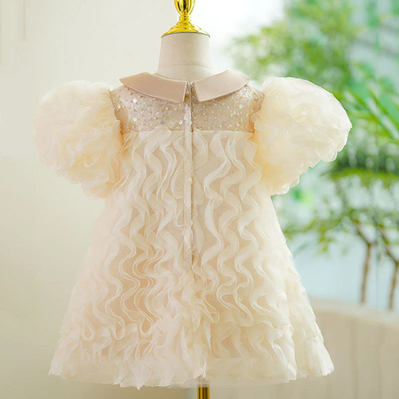 Baby Girl Wedding Party Puff Sleeve Doll Collar Communion Princess Dress - Image 5