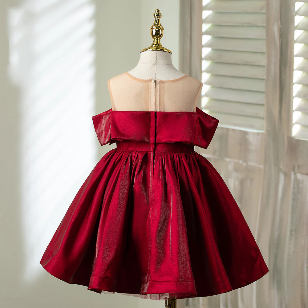 Girl Christmas Dress Toddler Ball Gowns Baby Girl Formal First Communion Red Puffy Birthday Party Dress - Image 5