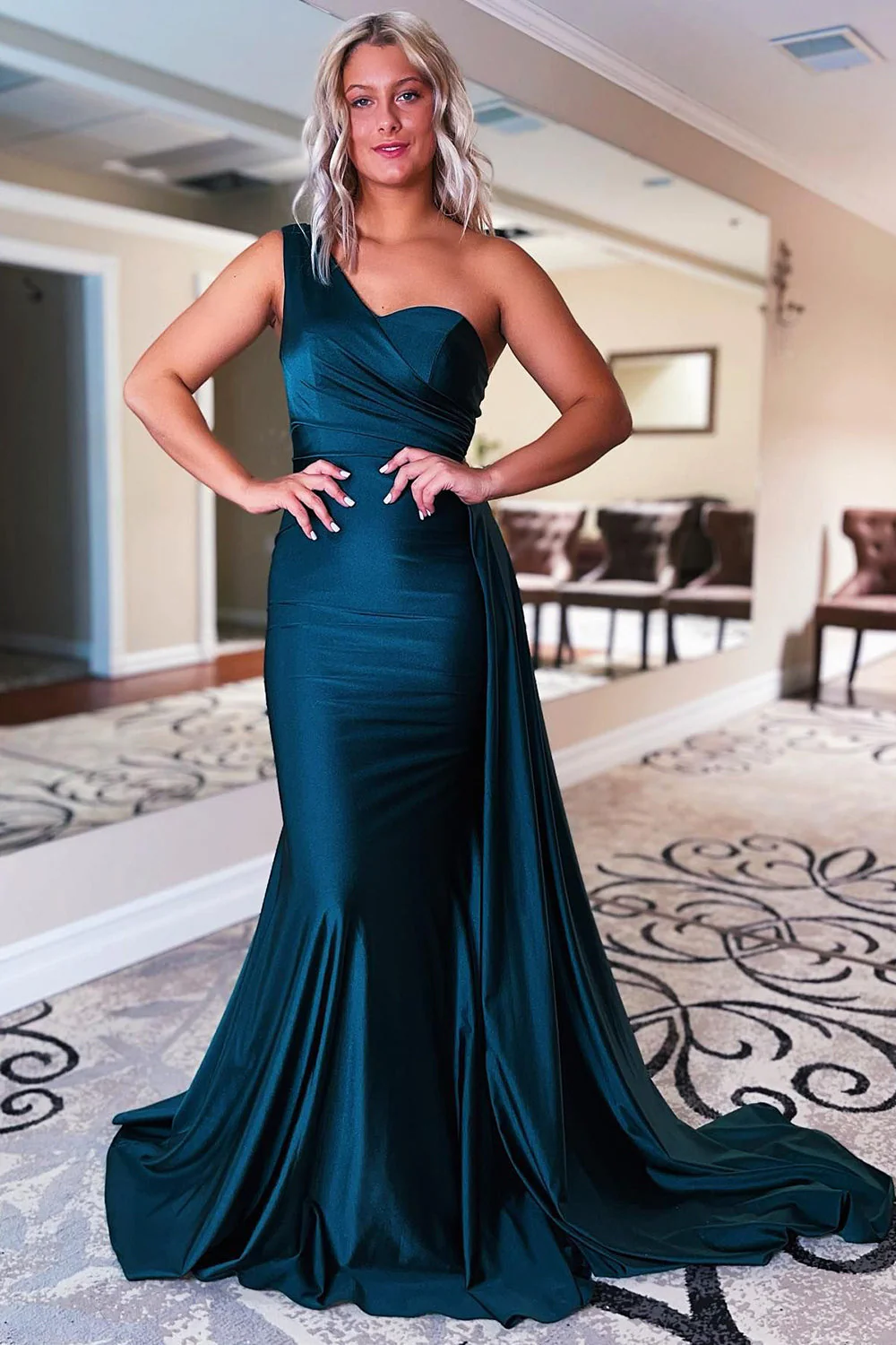 One Shoulder Mermaid Prom Dress - Image 3
