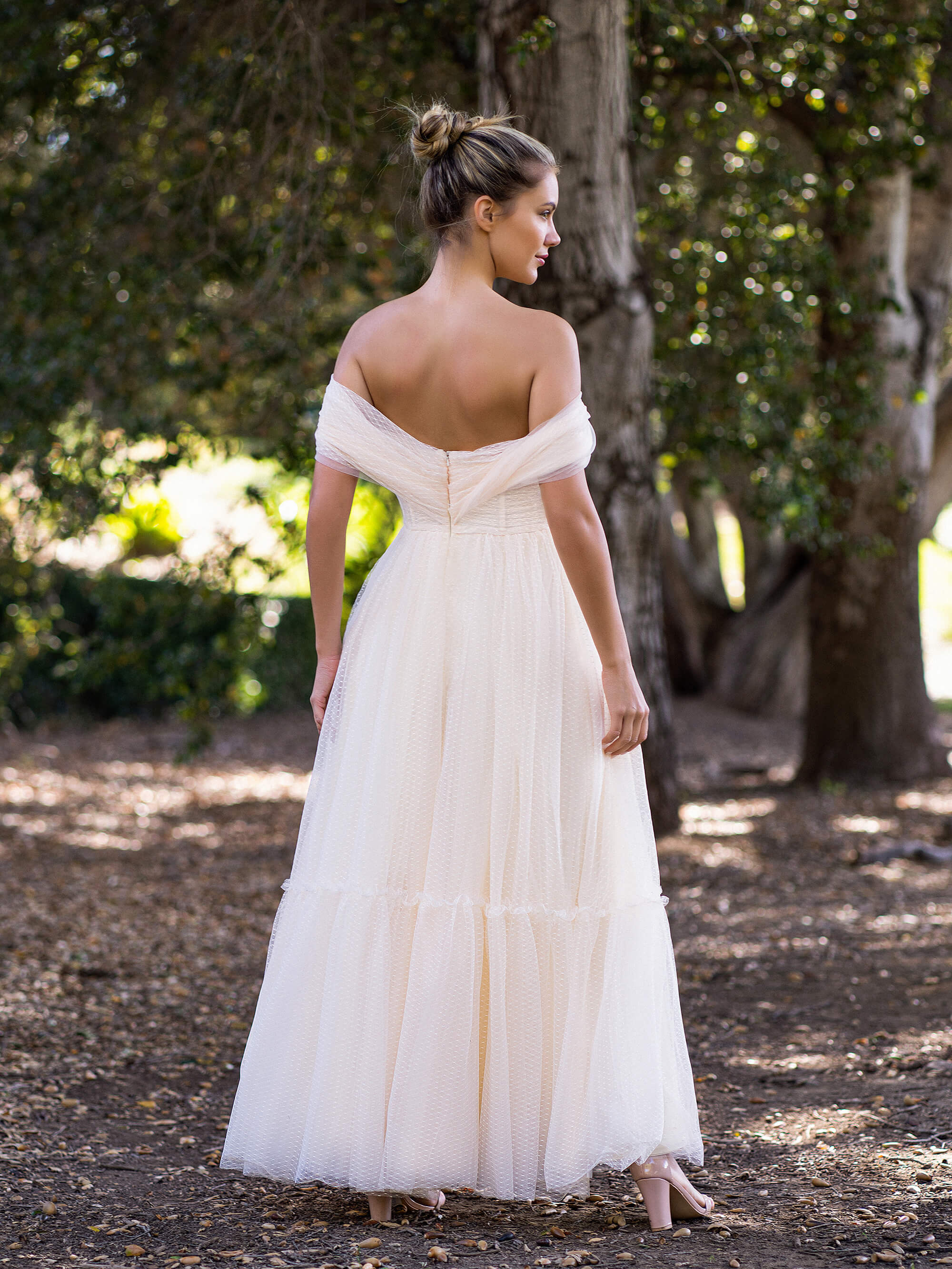 Boho A-line Off-Shoulder Tulle Prom Dress - Image 2