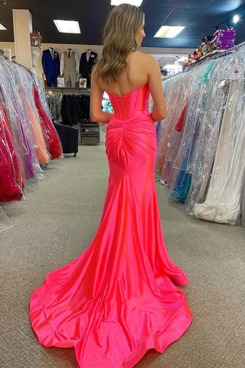 Sweetheart Satin Mermaid Long Prom Dress - Image 8
