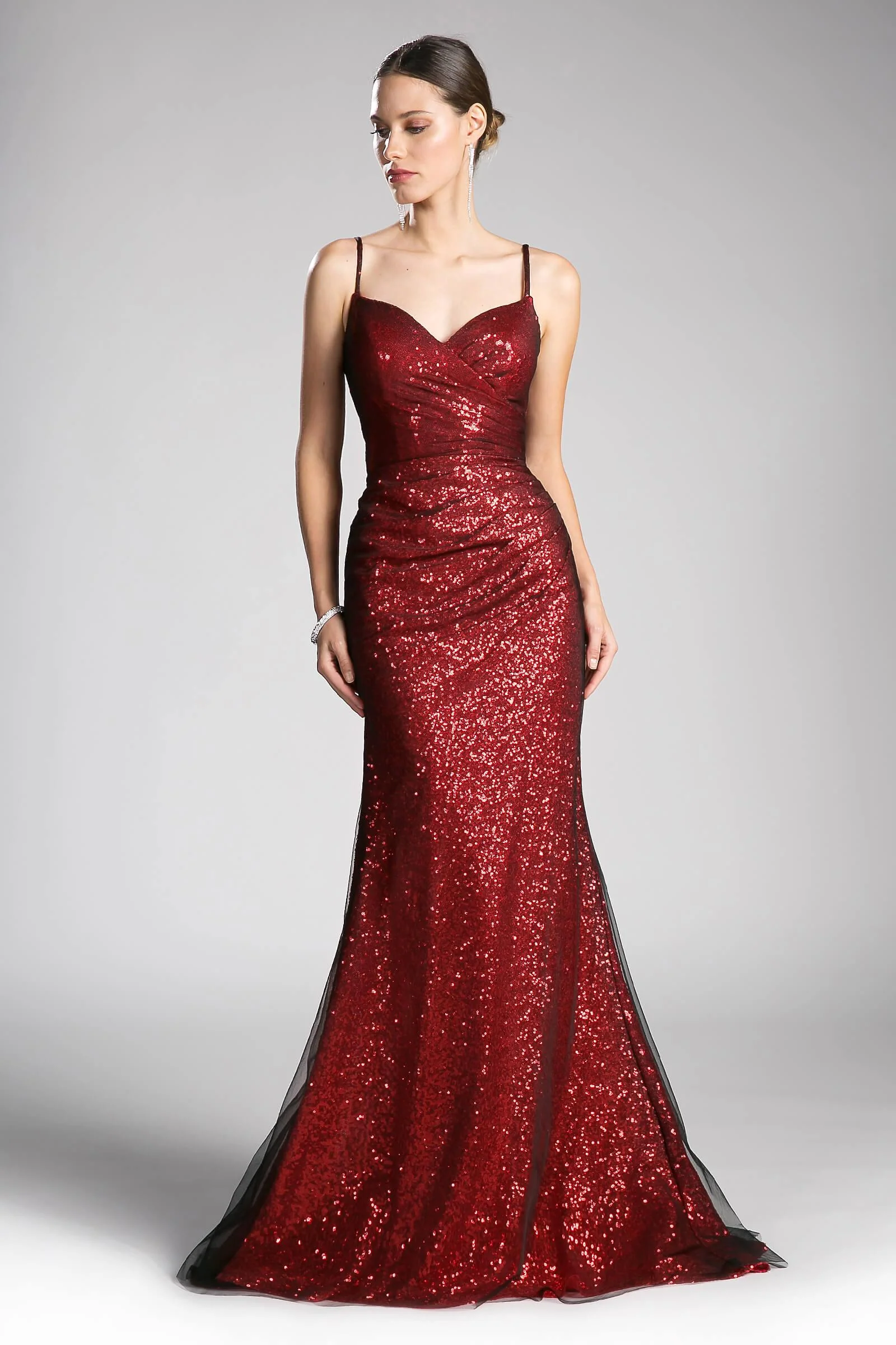 Long Plus Size Sequins Evening Prom Dress - Image 3
