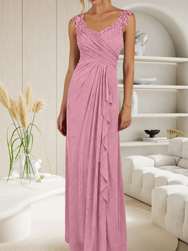 Champagne A-Line Sweetheart Neckline Pleated Mesh Dress - Image 39