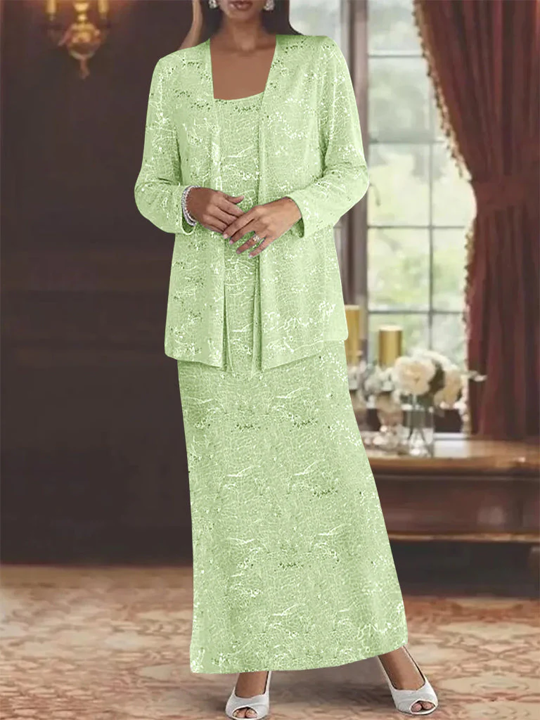 Chiffon Mother of the Bride Dresses with Sequins & Jacket - Image 14