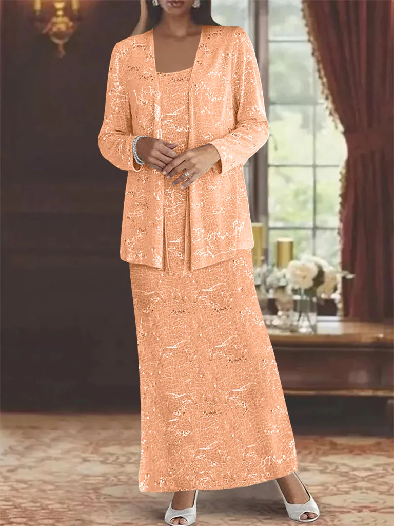 Chiffon Mother of the Bride Dresses with Sequins & Jacket - Image 37