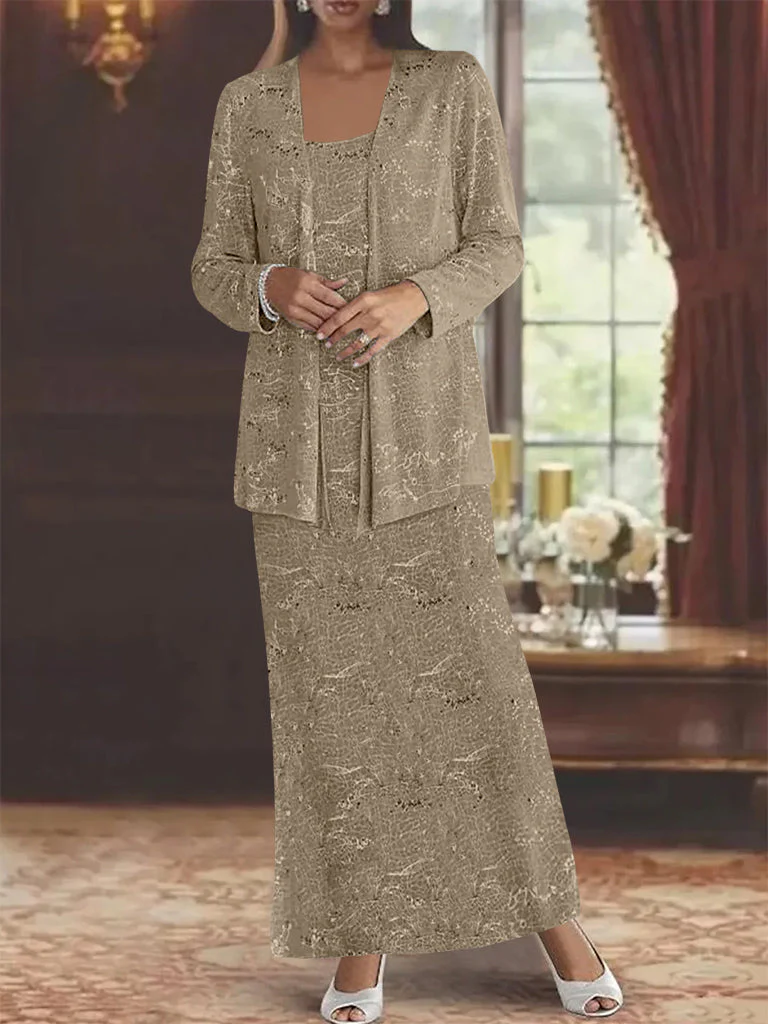 Chiffon Mother of the Bride Dresses with Sequins & Jacket - Image 6