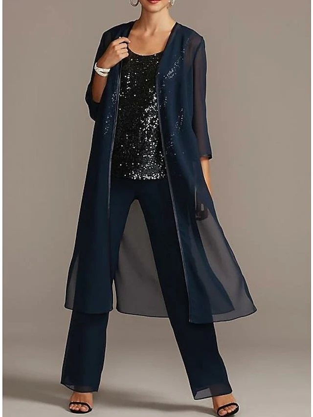 Chiffon Scoop Mother of the Bride Pantsuits