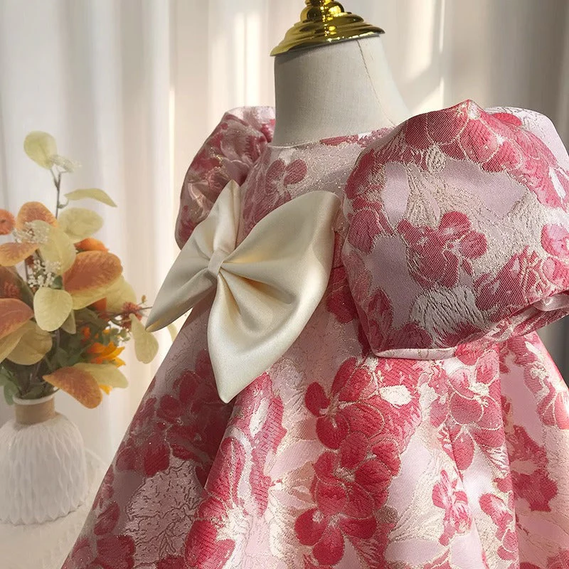 Baby Girl First Communion Girl Birthday Party Pageant Flower Bowknot Dress - Image 5