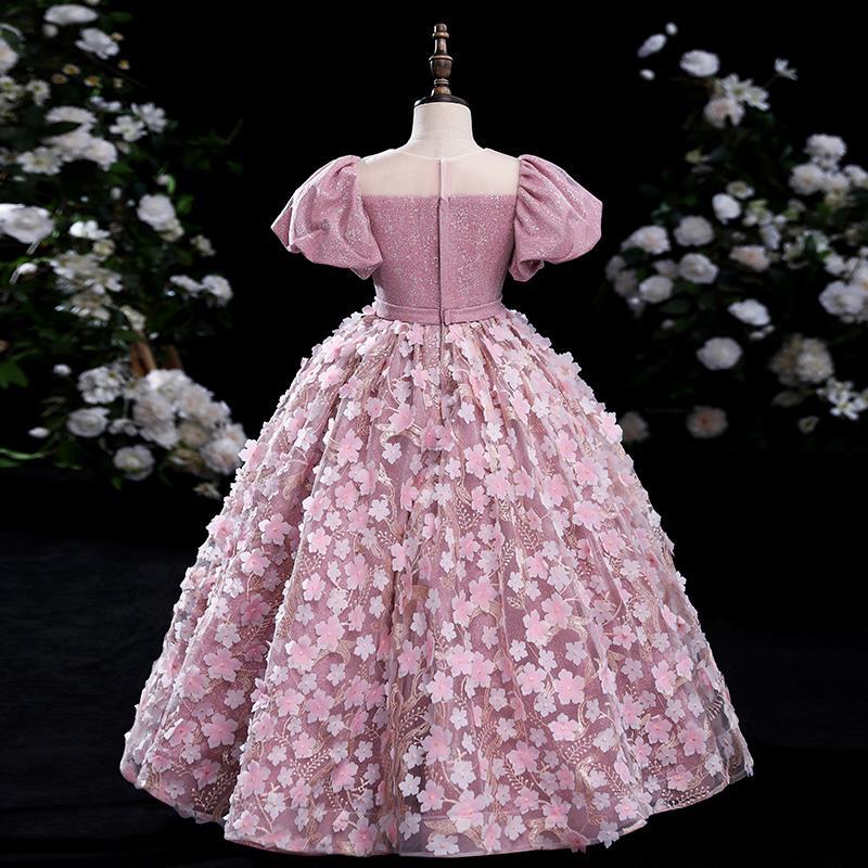 First Communion Dress Girl Pink Puffy Flower Pageant Princess Dresses Baby Girl Ball Gowns - Image 4