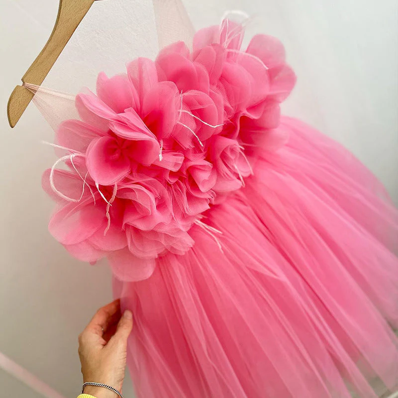 Cute Baby Girl Puffy First Communion Dress Toddler Birthday Princess Dress - Image 5