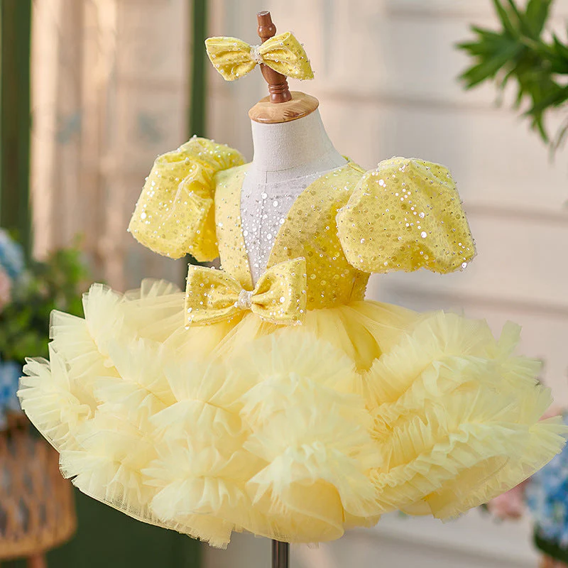 Girls Christmas Dress Cute Baby Girl Puffy Sequins Pageant Dress Toddler Birthday Communion Princess Dress - Image 4