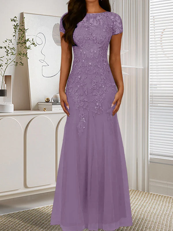 Dark Navy Mermaid Scoop Sequins Tulle Dress - Image 31