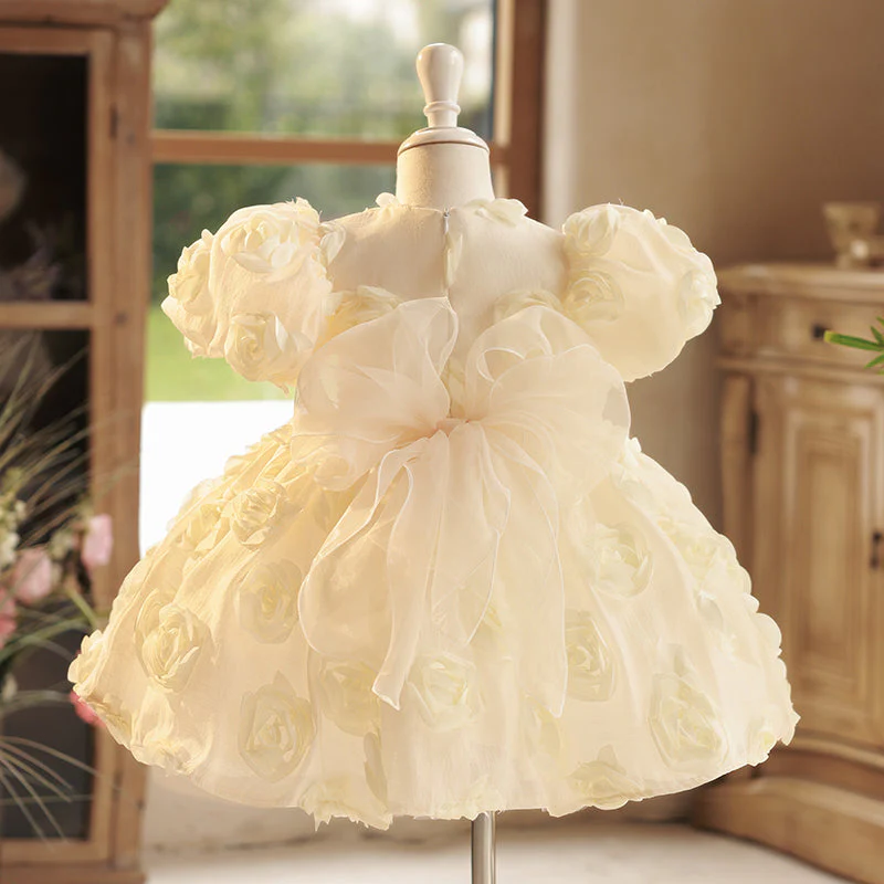 Elegant Baby Girl Dress Toddler Party Communion Baptism Wedding Princess Dress - Image 4