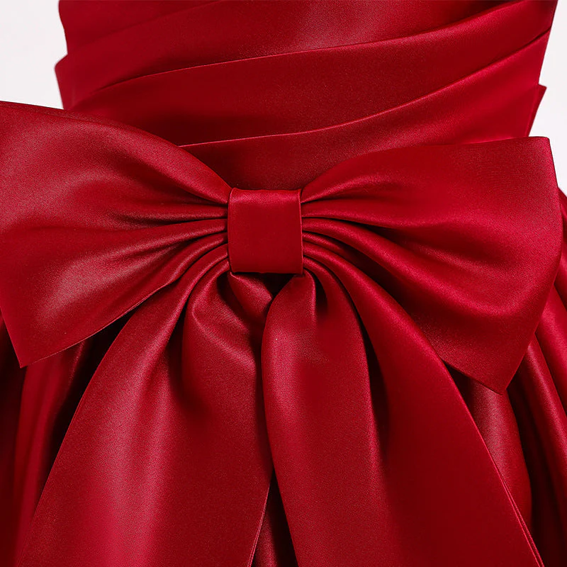 First Communion Dress Girl Elegant Big Bow Puffy Princess Formal Party Dresses - Image 12
