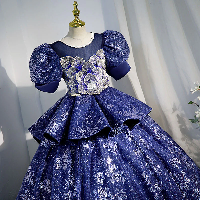 Elegant Flower Girl Pageant Birthday Party Princess Communion Dress - Image 2
