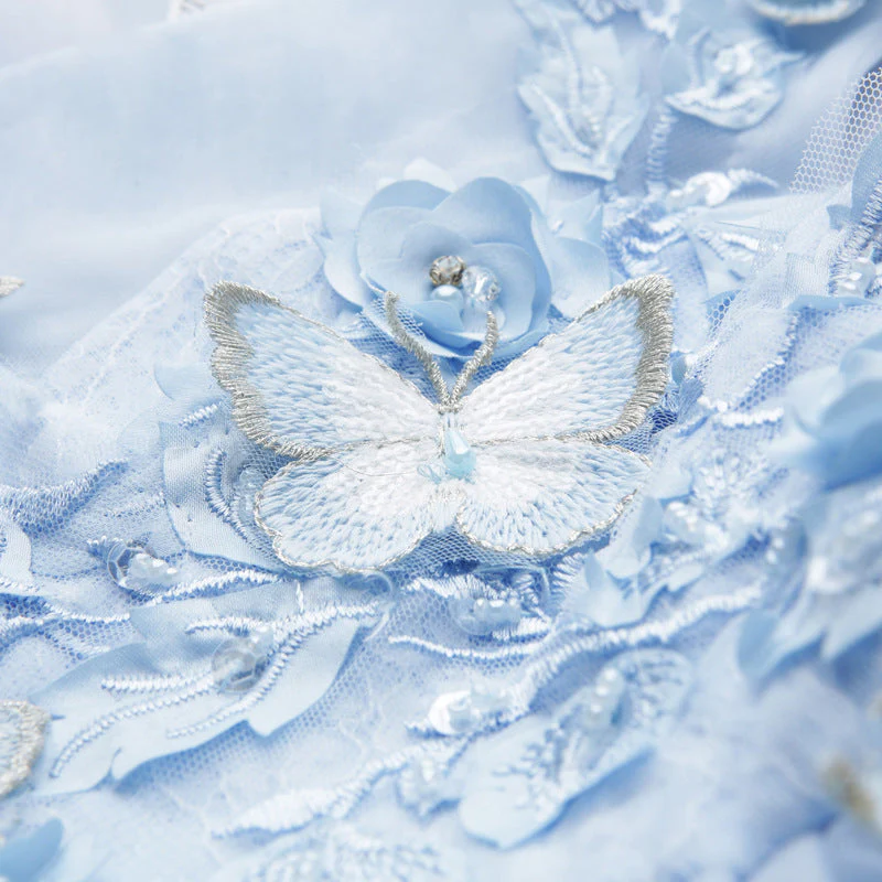 Toddler Girl Pageant Dress Summer Butterfly Flower Girl Princess Communion Dress - Image 3