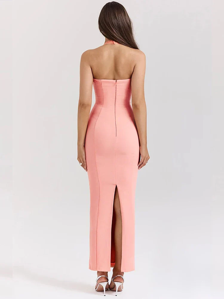 Elegant Maxi Slim Bodycon Vacation Dress - Image 4