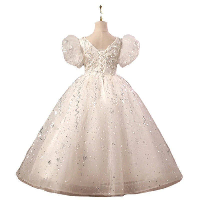 Girl Pageant Dress Flower Girl Dress Communion Elegant Sequins Puffy Birthday Dress - Image 5