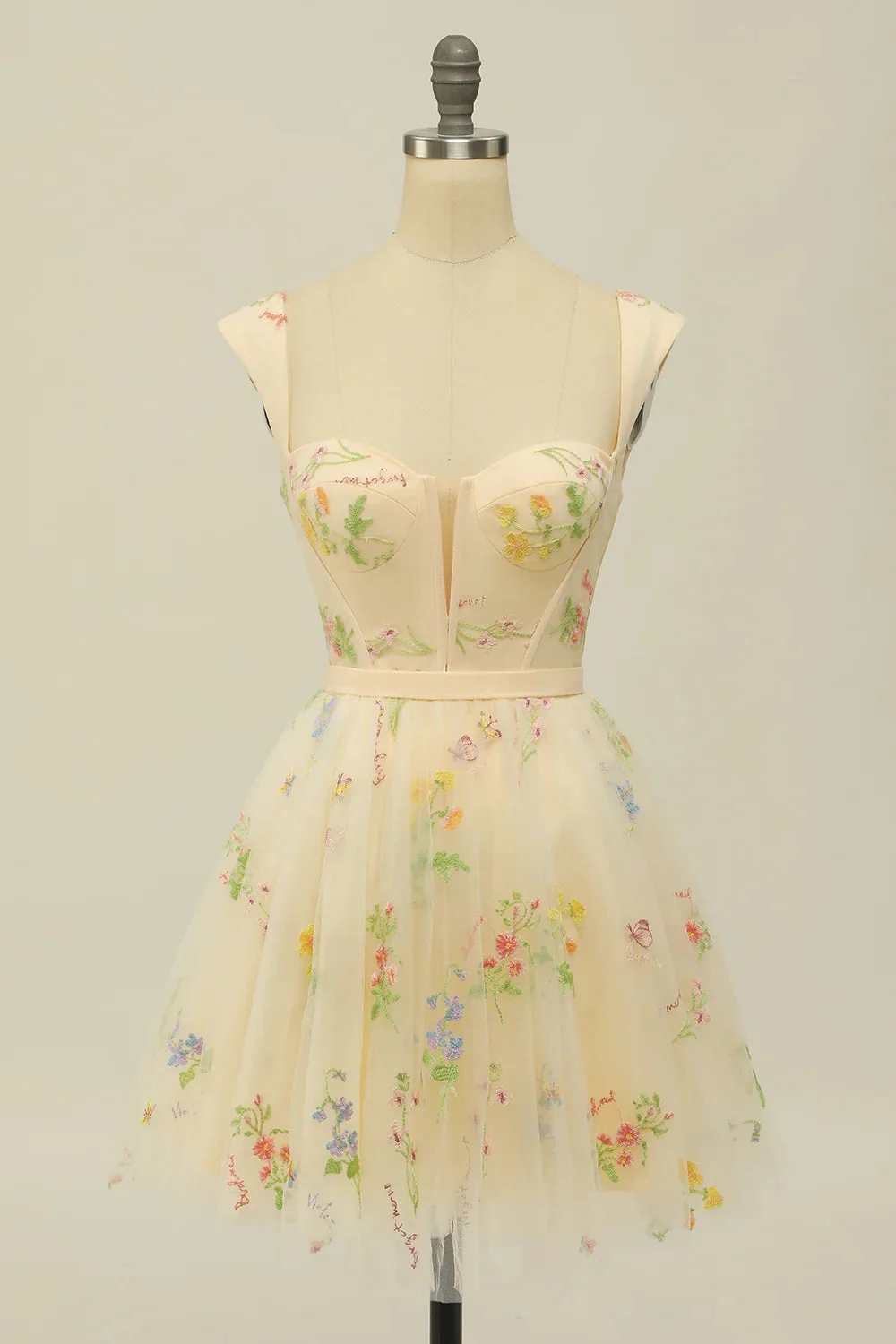 Floral Embroidery Sweetheart Homecoming Dress Short Party Dress PD472 - Image 3