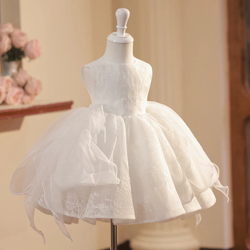 Flower Girl DressToddler Ball Gowns Sleeveless Wedding Pattern Princess Communion Dress - Image 2