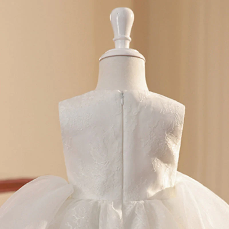 Flower Girl DressToddler Ball Gowns Sleeveless Wedding Pattern Princess Communion Dress - Image 6