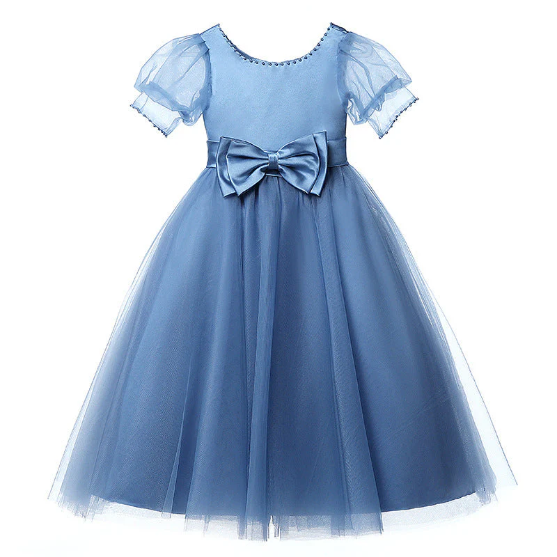 Flower Girl Communion Dress Bow-knot Chiffon Princess Dress - Image 5