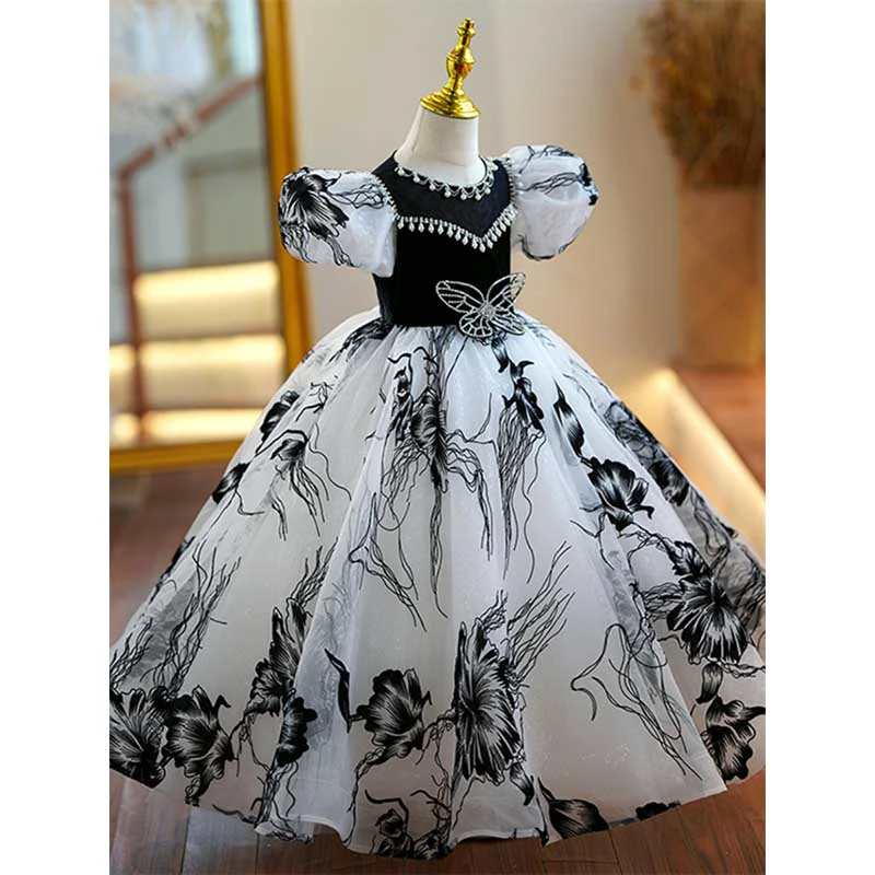 Girls Communion Dress Toddler Puffy Pageant Dress Baby Girl Birthday Party Dress - Image 3