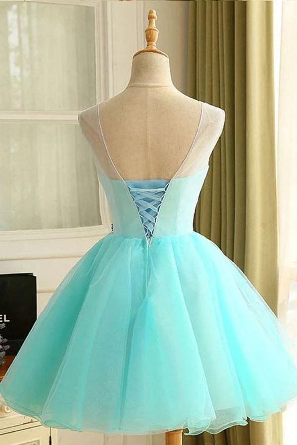 Homecoming Dress Beautiful Hand-Made Flower Short Prom Dress Party Dress PD364 - Image 2