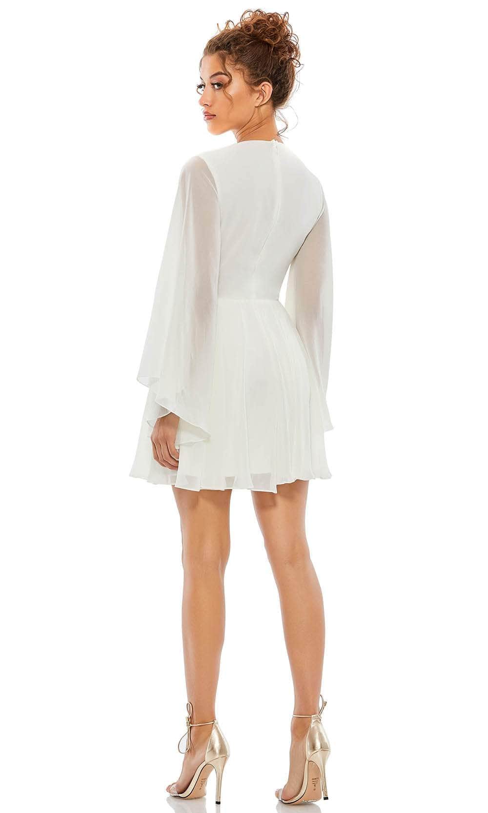 Long Sleeves V-neck Short Dress - Image 2