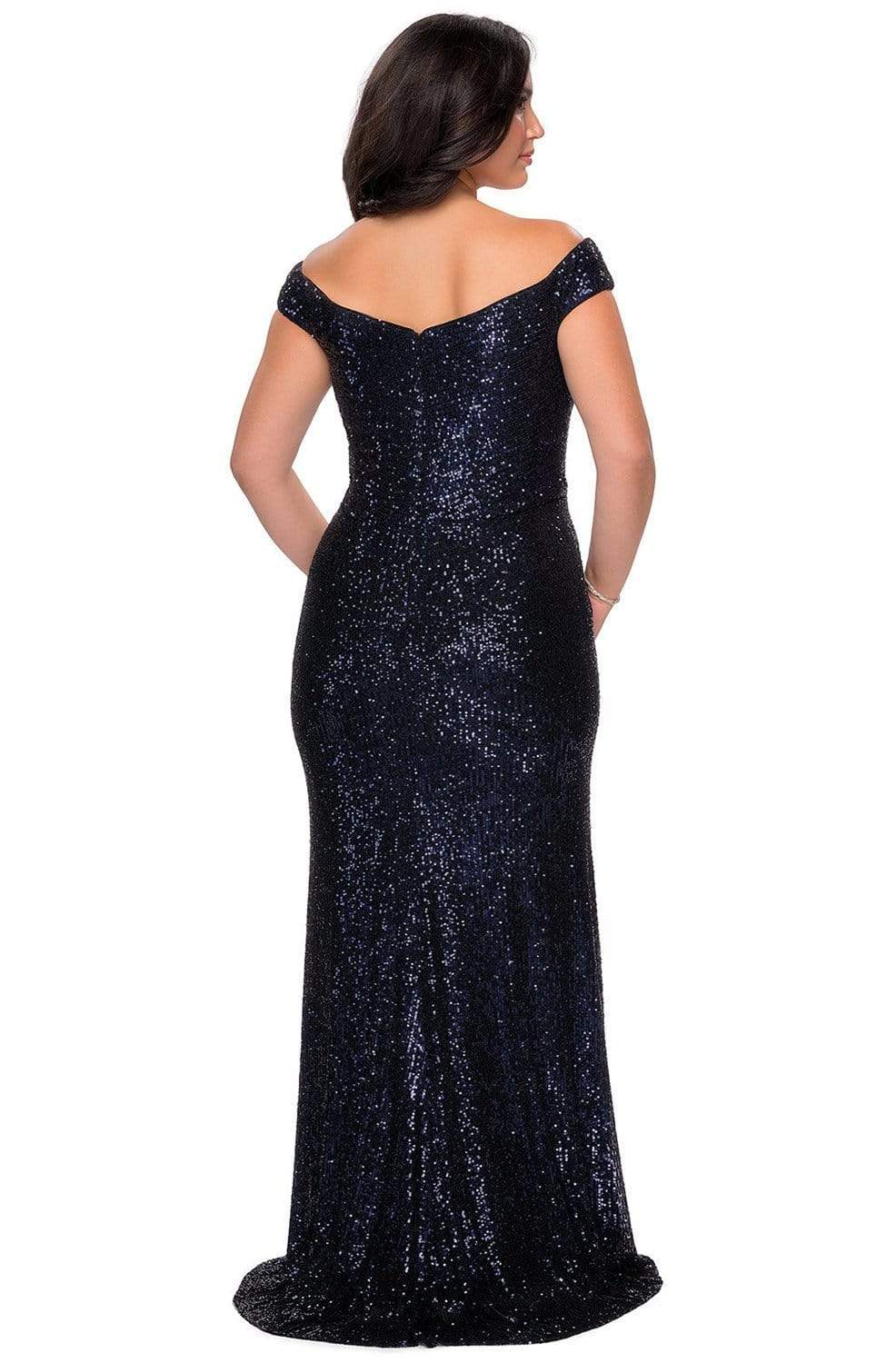 Sequined Off-Shoulder Modest Prom Sheath Dress - Image 5