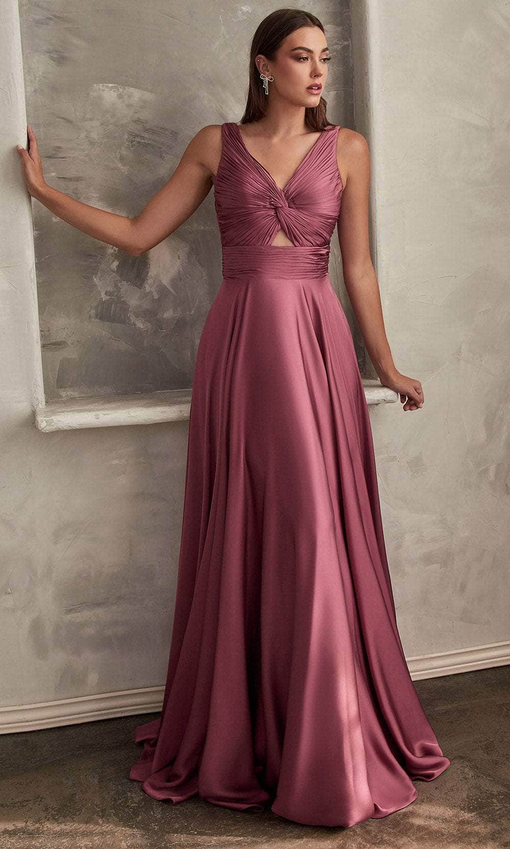 Ruched Knotted V-Neck Prom Gown - Image 7