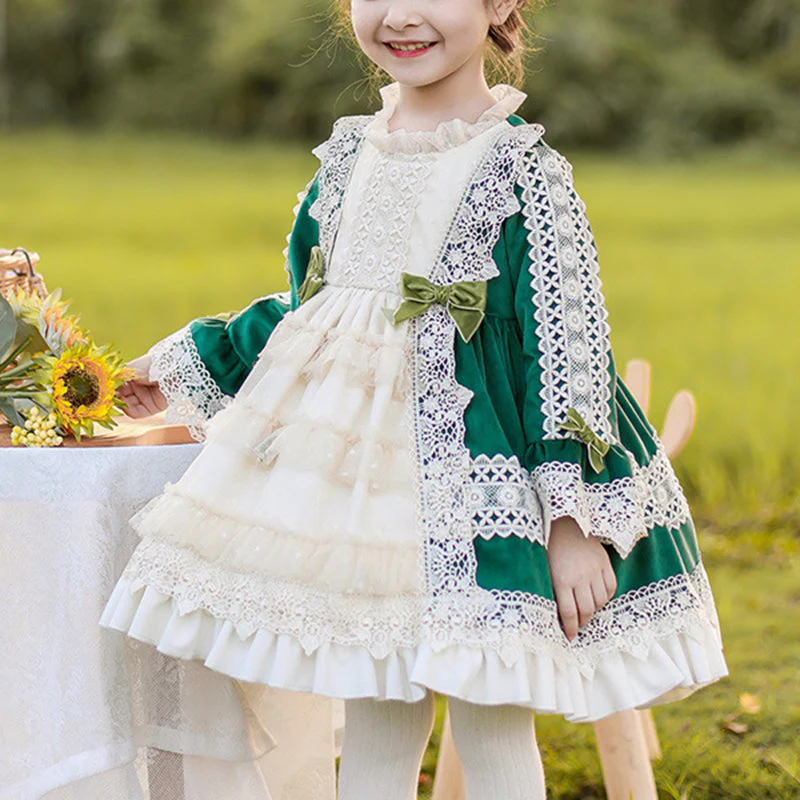 Baby Girl First Communion Dress Toddler Birthday Party Lace Floral Cake Formal Dress - Image 8