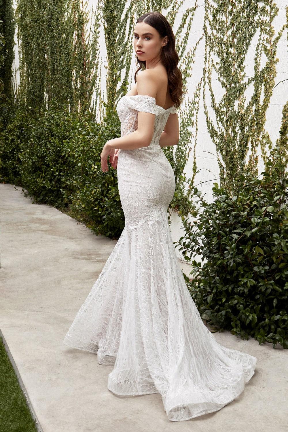Long Formal Off Shoulder Wedding Dress - Image 3